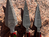 3 Damascus Bosom Athame Dagger Sheath Wood Handle Handmade 5.5 Inches Lot 5