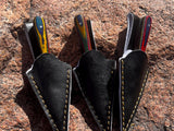 3 Damascus Bosom Athame Dagger Sheath Wood Handle Handmade 5.5 Inches Lot 5