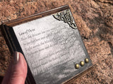 Wood Plaque Law of Three 4.75x4.75 Bronze Embellishments Handmade