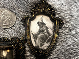 Magnets 3 antiqued frames lot samhain witchy theme OOAK handmade gift (2)