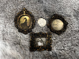 Magnets 3 antiqued frames lot samhain witchy theme OOAK handmade gift (5)