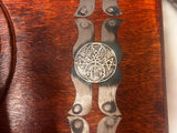 Lilith Lucifer Lapis Lazuli Chest Large Wood Carved Red Mango 10x6" OOAK Sigil