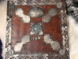 Handmade Red Mango Wood Box: Celtic Knot Sodalite Moon Phases Goddess 8x8x3 Heavy