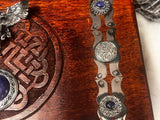 Lilith Lucifer Lapis Lazuli Chest Large Wood Carved Red Mango 10x6" OOAK Sigil