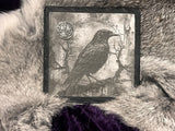 Lilith Altar Tile Slate Raven 4x4 Inches Handmade