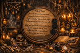 Wood Plaque Rule of Three Pentacles 6" Black Roses