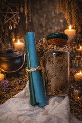 Ritual Jar: Prosperity Spell Candle, Herbs & Gemstones + Ritual - Gift Set