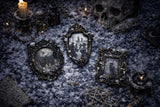 Magnets 3 antiqued frames lot samhain witchy theme OOAK handmade gift (G)