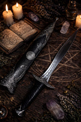 Athame - Lilith Stainless Steel Double Sided Unsharpened Blade Celtic (DAGG-1139)