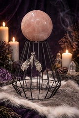 Lilith Rose Quartz Crystal Ball Sphere Heavy Specimen with Stand 3lbs12oz  OOAK