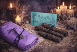 Samhain Ritual Candles - Hand Dressed Herb Anointed, Scrying Instructions
