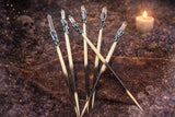 Witch's Needle Porcupine Quill Wand Crystal Point