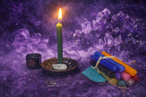 Candle Starter Kit Ritual Altar Dish Spell Candles Chart Ceramic Handmade Pentacle Crystal