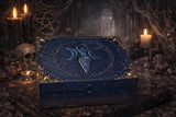Hecate Triple Moon Goddess Chest, Velvet Lined Altar Box