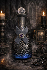 Amethyst Gemstone Glass Jar: Textured Blue Ombre Decor