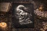 Altar Tile Slate Raven Skull 4x4 Inches