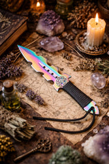 Athame / Dagger - Small - Aurora Borealis Celtic Tree of Life 7.5 Inches (MINI-1003)