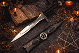 Athame - Large Pentagram Stainless Steel Double Sided Unsharpened Blade (dagg-1003)