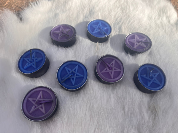 Pentacle Blue and Purple Candle Set