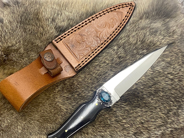 Black Horn Dagger - Teal Tourmaline