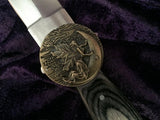 Black Handled Athame - Bronze Fairy Moon