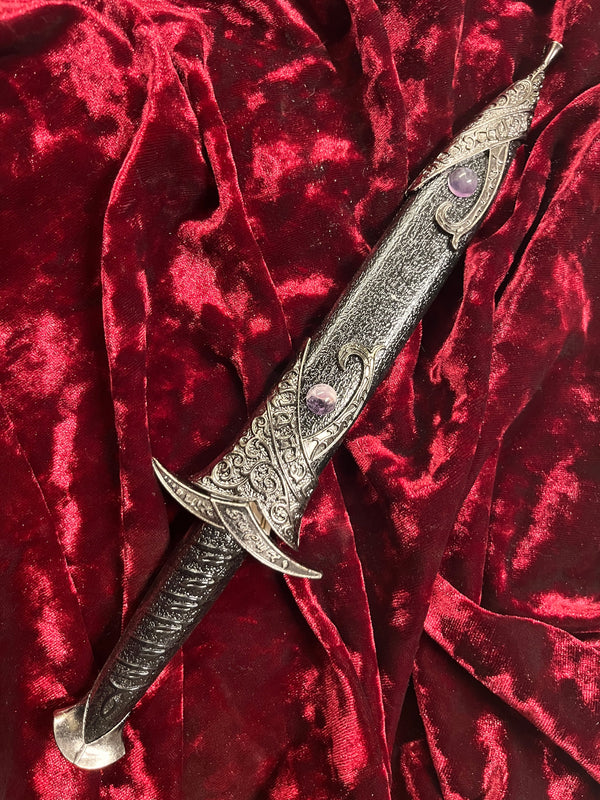 Amethyst Celtic Stainless Steel Double Sided Unsharpened Blade
