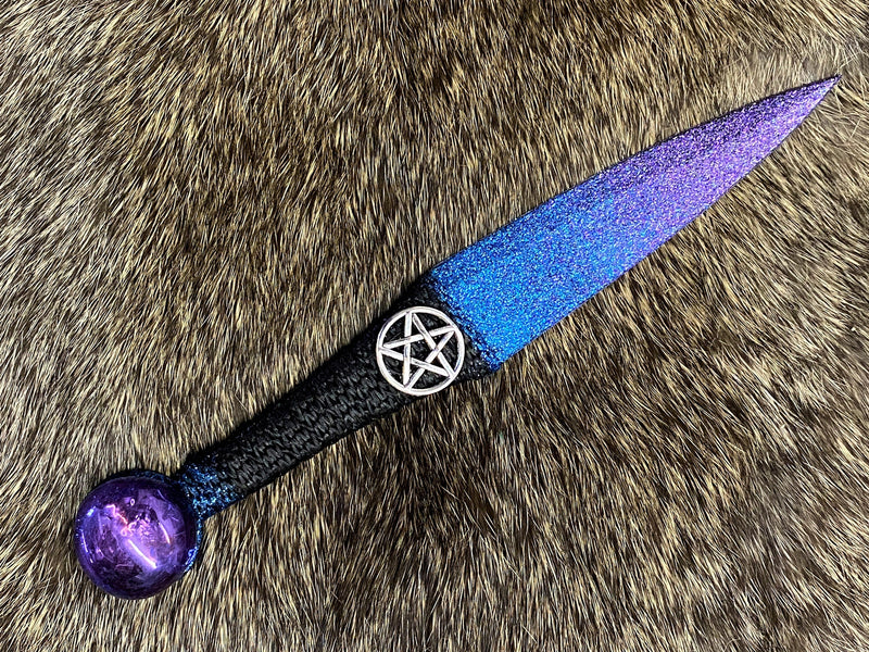 Black - Metallic Blue/Purple Ombre w/Pentagram
