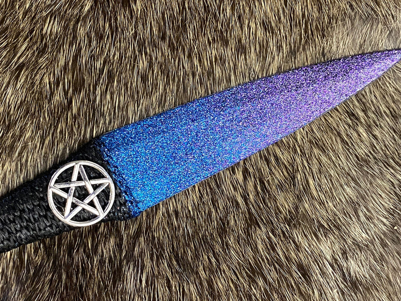 Black - Metallic Blue/Purple Ombre w/Pentagram