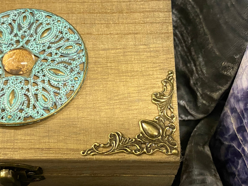 Handmade Oak Box - Metal Embellishment