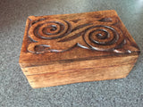 Box - Carved Walnut, 4x6, Swirl