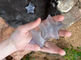Hand Carved Gemstone - Fluorite Pentagram Star