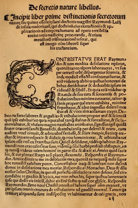 De secretis nature siue de quinta essentia libellus - R. Llull (1518) [Latin].pdf