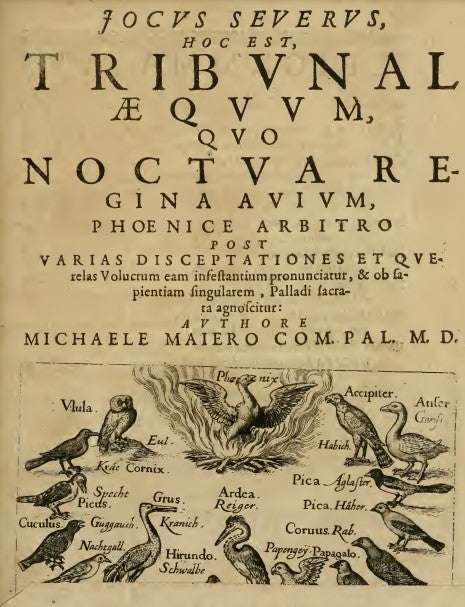 Jocvs severvs, hoc est, Tribvnal aeqvvm, qvo noctva regina avivm - M. Maier (1617) [Latin].pdf