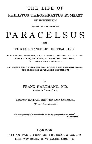 Paracelsus & the Substance of His Teaching - F Hartmann.pdf