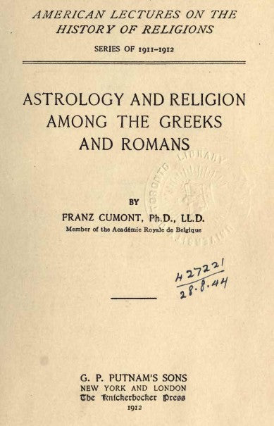 Astrology & Religion Among The Greeks & Romans - F Cumont.pdf