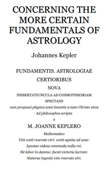 Concerning The Certain Fundamentals Of Astrology - J Kepler.pdf