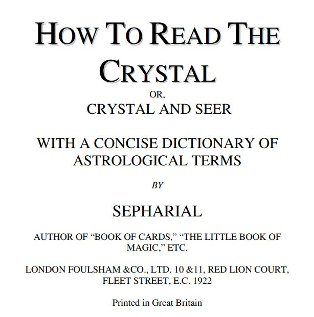 How to Read the Crystal - Sepharial.pdf