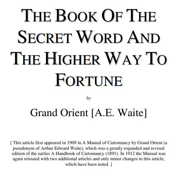 The Book of the Secret Word - A E Waite.pdf