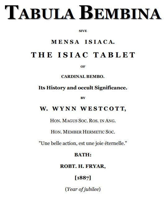 The Isiac Tablet Of Cardinal Bembo - W Wynn Westcott.pdf