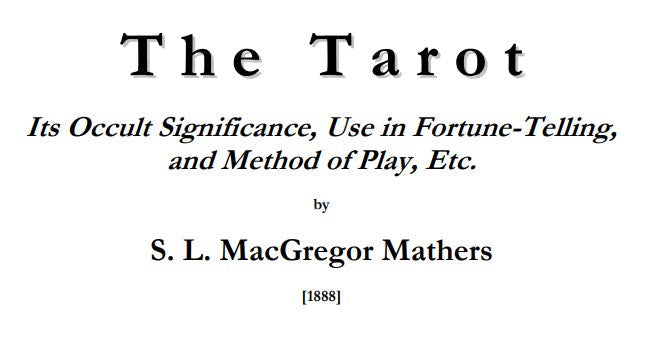 The Tarot - S L MacGregor Mathers.pdf