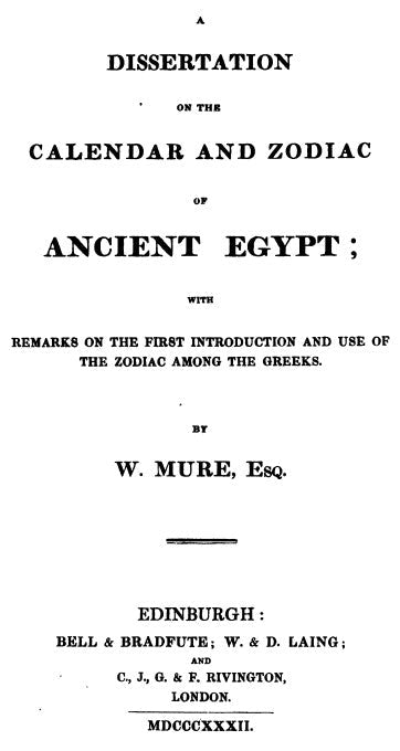 The Calendar & Zodiac in Ancient Egypt - W Mure.pdf
