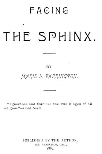 Facing the Sphinx - M L Farrington.pdf