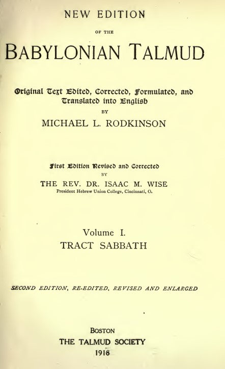New edition of the Babylonian Talmud Vol 1 - M. L. Rodkinson (1918).pdf