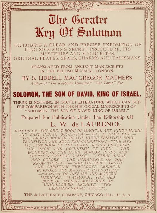 The greater Key of Solomon - including a clear and precise exposition of King Solomon's secret procedure, its mysteries a~1.pdf