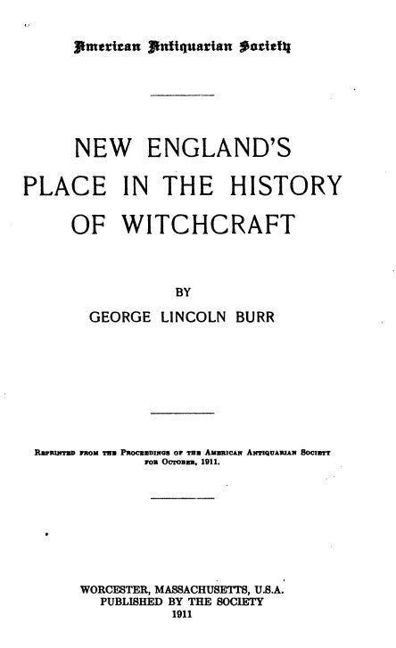 New Englands Place In The History Of Witchcraft - J Burr.pdf