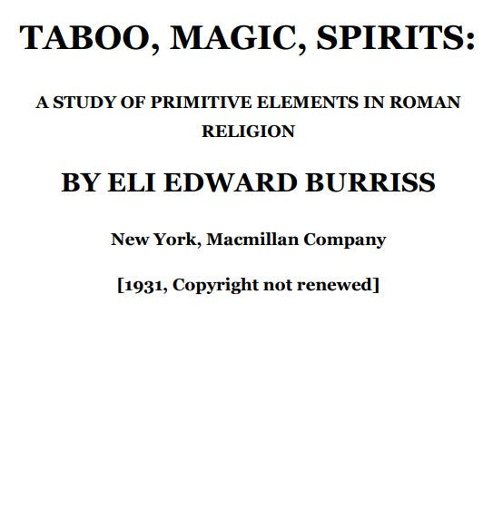 Taboo, Magic Spirits..In Roman Religion - E Burriss.pdf