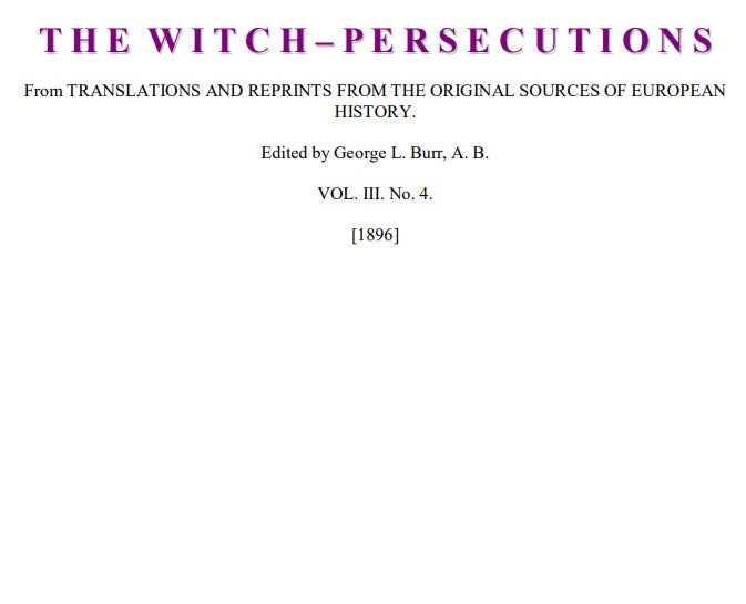 The Witch Persecutions - G L Burr.pdf