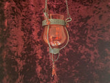 Moroccan Hanging Glass Candle Holder - Red