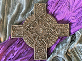 Bronze Finish Wall Plaque, Celtic Cross