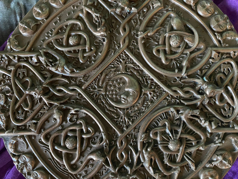 Bronze Finish Wall Plaque, Celtic Cross